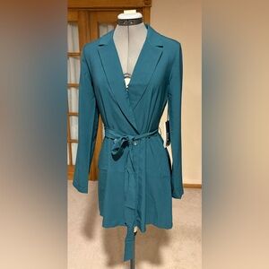 HAVE Los Angeles Teal Women's Wrap Blazer